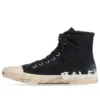 Baskets montantes Paris « Coton noir déchiré et caoutchouc blanc avec graffitis » 688752W3RR41099