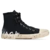 Baskets montantes Paris « Coton noir déchiré et caoutchouc blanc avec graffitis » 688752W3RR41099