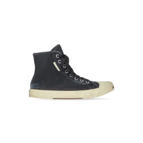 Baskets montantes Paris « Denim déchiré noir et caoutchouc blanc » 688756W3RC11090