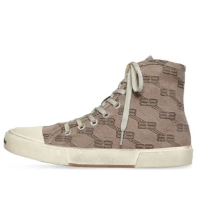 Baskets montantes Paris « Tan BB Monogram Cotton and White Rubber » 688756W3RQ12298