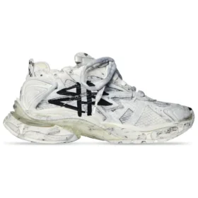 Baskets Runner Graffiti « Black and White Mesh and Nylon » 677403W3RBQ9010