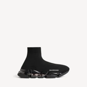 Baskets Speed 2.0 pour femme, semelle entièrement transparente, en tricot recyclé, couleur noire