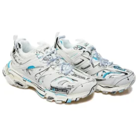 Baskets Track 1.0 « White Blue Mesh and Nylon Graffiti » 542023W3SRA9014