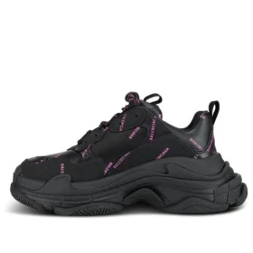 Baskets Triple S « All Over Logo – Noir et rose » 524039W2FA11050