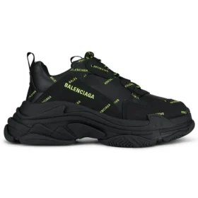 Baskets Triple S « Allover Logo – Noir et jaune fluo » 536737W2FA11070