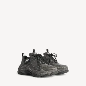 Baskets Triple S en toile pour homme, couleur noire