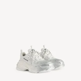 Baskets Triple S Glitter Spray pour femme, blanc/argent