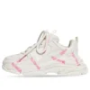 Baskets Triple S Logotype « Matériau technique blanc et rose » 654251W2FAB9050