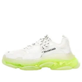 Baskets Triple S « Semelle transparente – Blanc jaune fluo » 541624W2FR19073
