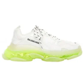 Baskets Triple S « Semelle transparente – Blanc jaune fluo » 541624W2FR19073