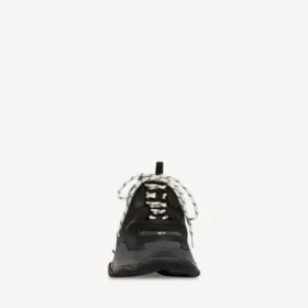 Baskets Triple S à semelle transparente pour femme, couleur noire