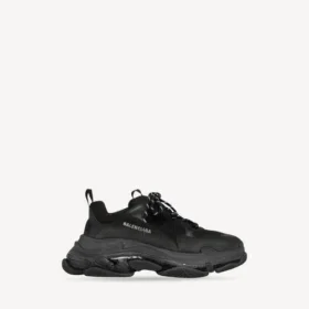 Baskets Triple S à semelle transparente pour homme, couleur noire