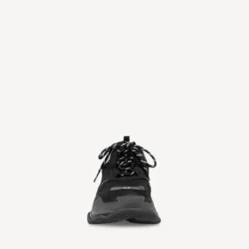Baskets Triple S à semelle transparente pour homme, couleur noire
