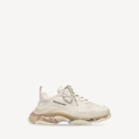 Baskets Triple S à semelle transparente pour homme, en blanc