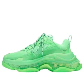 Baskets Triple S à semelle transparente « Vert néon » 544351W2CF13801