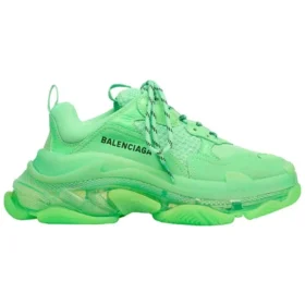Baskets Triple S à semelle transparente « Vert néon » 544351W2CF13801