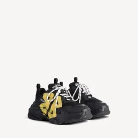 Baskets Triple S Tape Type pour homme, noir/jaune