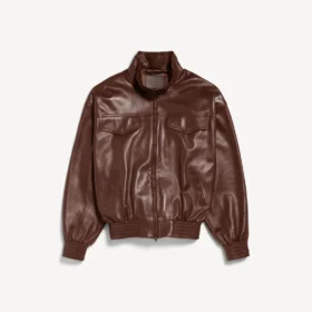Blouson aviateur à col montant pour homme, couleur castor