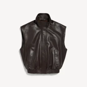 Blouson sans manches pour femme, couleur moka