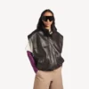 Blouson sans manches pour femme, couleur moka Blouson sans manches pour femme, couleur moka