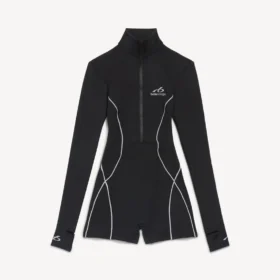 Body technique à manches longues pour femme, noir