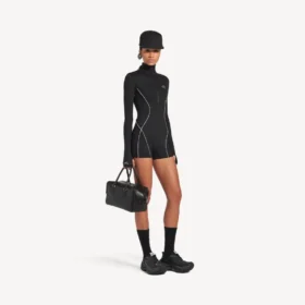 Body technique à manches longues pour femme, noir