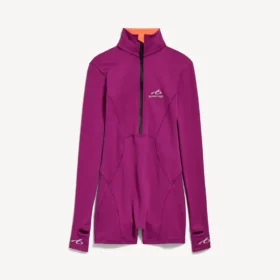 Body technique à manches longues pour femme, violet/orange