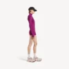 Body technique à manches longues pour femme, violet/orange