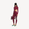 Body technique pour femme à découpes, bordeaux/aqua Body technique pour femme à découpes, bordeaux/aqua