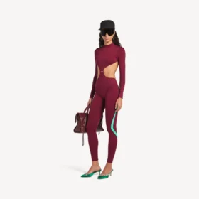 Body technique pour femme à découpes, bordeaux/aqua