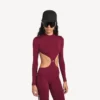 Body technique pour femme à découpes, bordeaux/aqua Body technique pour femme à découpes, bordeaux/aqua