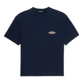 Bonjour T-shirt à col rond en coton Balenciaga « Navy » 594579THV608065
