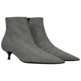 Bottes en laine à carreaux et bout pointu « Grey » 579218W1SR01214