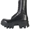 Bottes à lacets Bulldozer « Cuir de veau végétal noir » 671554WBCQ01000