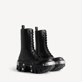 Bottes à lacets « Bulldozer » pour homme, couleur noire