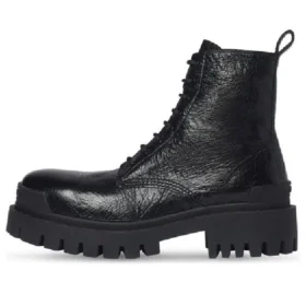 Bottes à lacets Strike « Cuir d&rsquo;agneau noir » 590974WAD401000