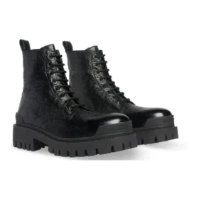 Bottes à lacets Strike « Cuir d&rsquo;agneau noir » 590974WAD401000
