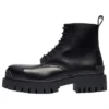Bottes mi-hautes « Black » à lacets en cuir de vachette, taille S 589338WA9601000