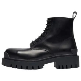 Bottes mi-hautes « Black » à lacets en cuir de vachette, taille S 589338WA9601000