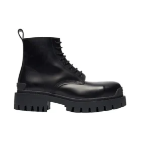 Bottes mi-hautes « Black » à lacets en cuir de vachette, taille S 589338WA9601000