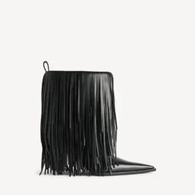 Bottines Avenue à franges pour femme, noires