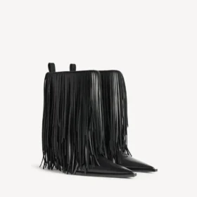 Bottines Avenue à franges pour femme, noires