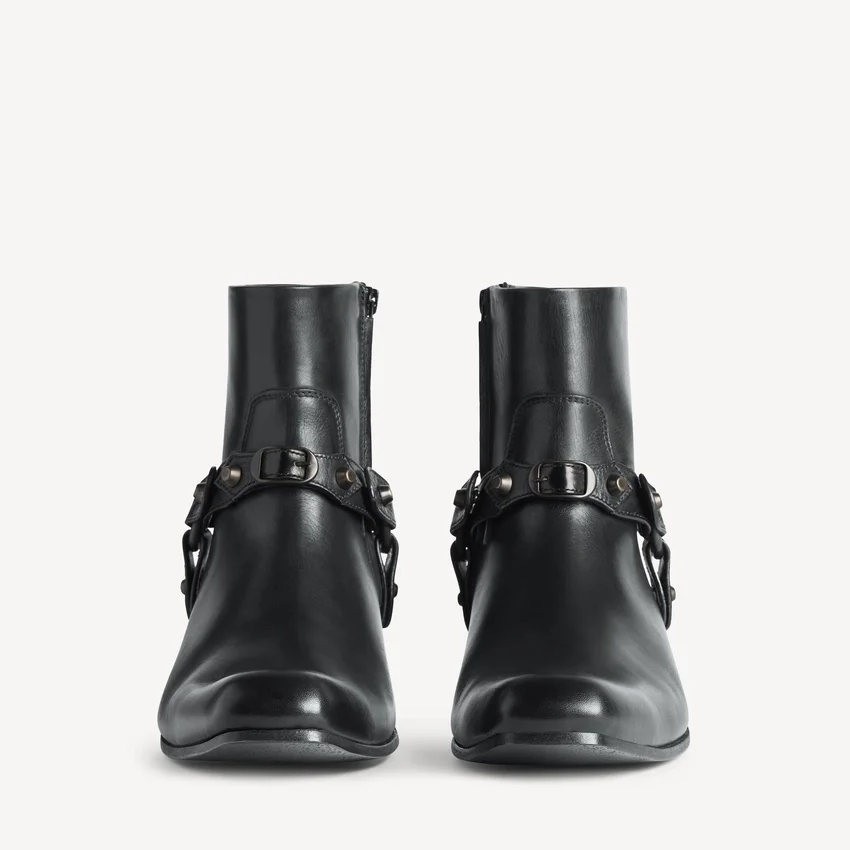 Bottines Memphis pour femme avec harnais, en noir Bottines Memphis pour femme avec harnais, en noir