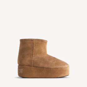 Bottines à plateforme Alaska pour femme, marron/blanc