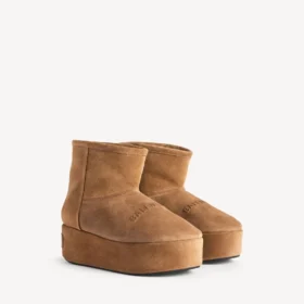 Bottines à plateforme Alaska pour femme, marron/blanc