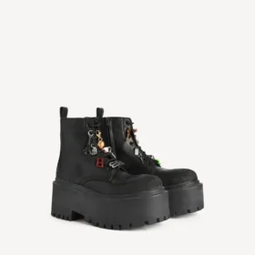 Bottines à plateforme Strike pour femme avec breloques, en noir/multicolore