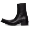 Bottines Santiago « Cuir de veau noir mat » 745530WBDO01000