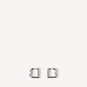 Boucles d’oreilles B XS pour femme, argent brillant Boucles d’oreilles B XS pour femme, argent brillant