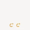 Boucles d’oreilles créoles nano pour femme en or brillant