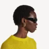 Boucles d’oreilles Eisa XS pour femme, dorées brillantes